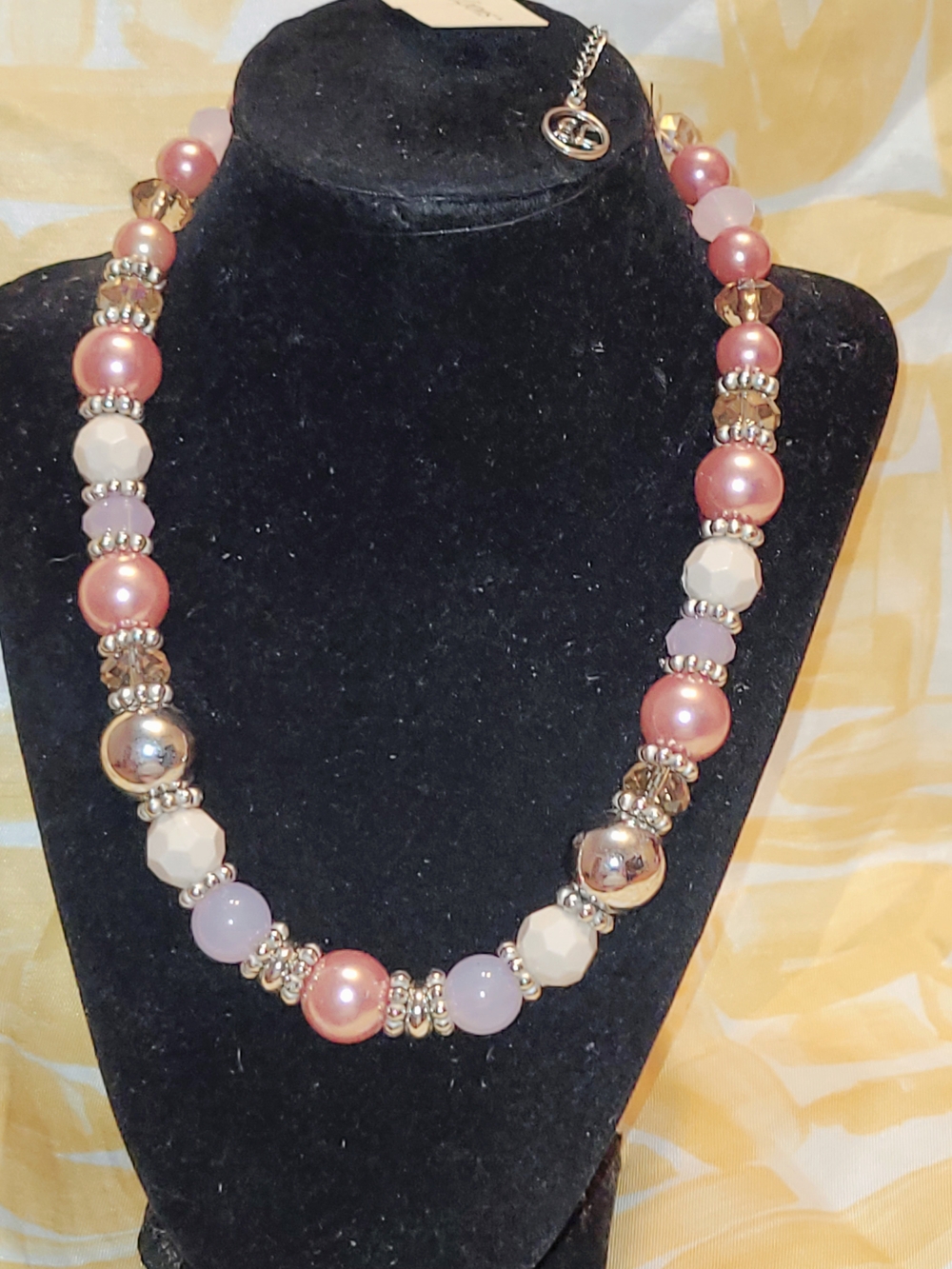 Erica Lyons Pink Pearl and Gold-Tone Bead Necklace